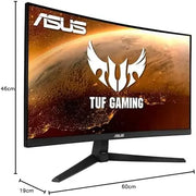 Moniteur incurvé ASUS TUF Gaming 24 pouces noir, affichage spatial, pied minimaliste