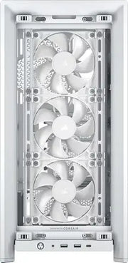 Panneau latéral verre trempé Corsair Frame 4000D BLANC avec 3 ventilateurs blancs verticaux 360mm