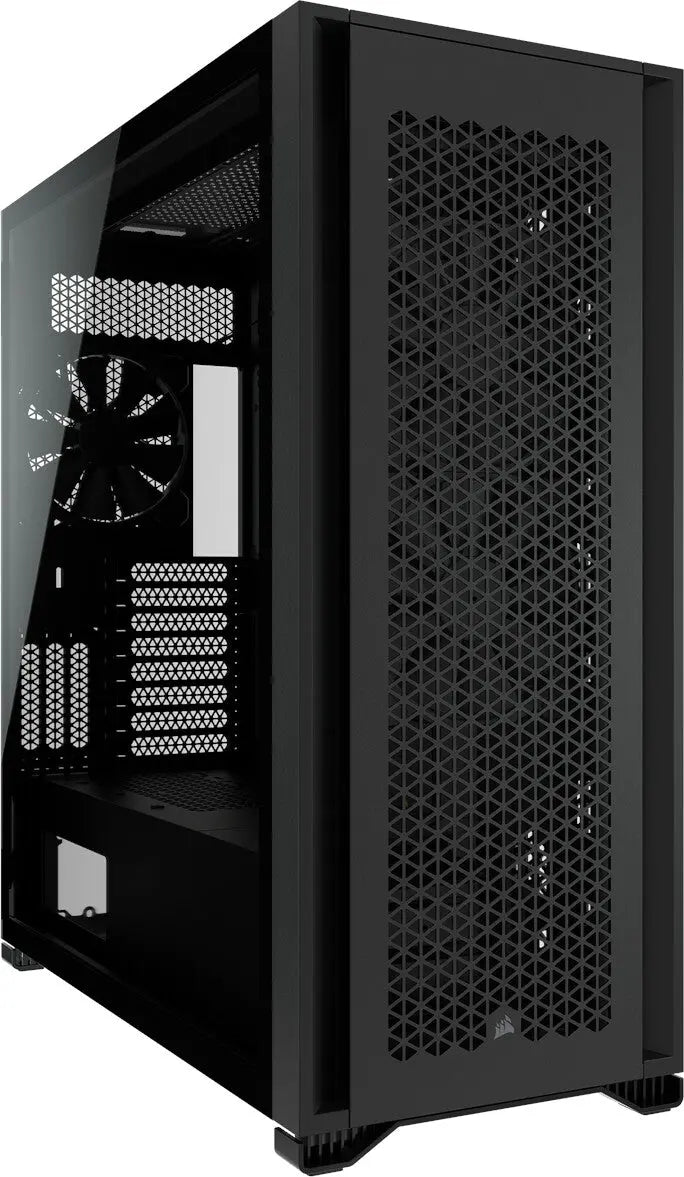 Boîtier PC Corsair 7000D AIRFLOW Full Tower Noir avec panneau latéral transparent et grille avant mesh géométrique