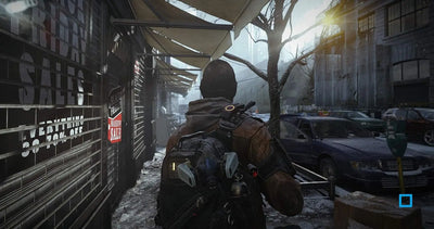 Gilet tactique marron robuste de The Division PS4 en environnement urbain