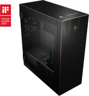 Boîtier PC MSI MPG SEKIRA 500G noir mat, panneau latéral transparent, accents or