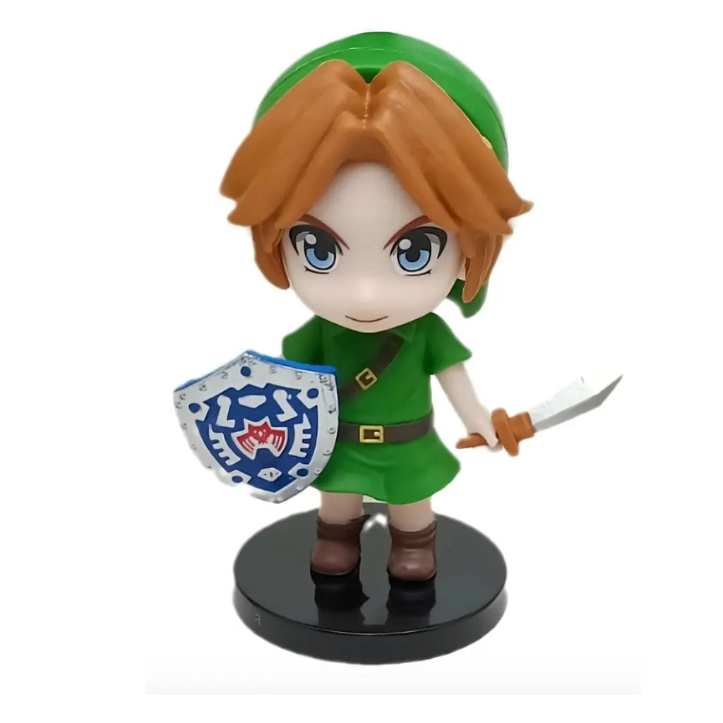 Figurine chibi Link Ocarina of Time tunique verte et bouclier hylien