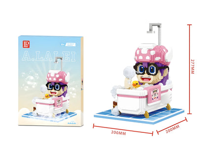 Todette Super Mario Bros en baignoire LEGO rose à pois, cheveux violets