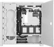Corsair iCUE 5000X RGB QL Edition Blanc avec composants internes et gestion câbles