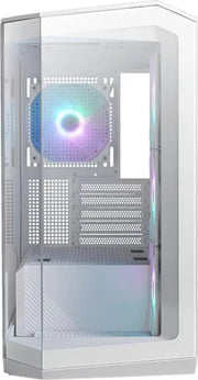 Boîtier PC MSI MAG PANO M100R PZ BLANC panneau latéral transparent avec ventilateur RGB lumineux