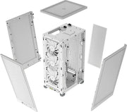 Coque PC Corsair 2000D Airflow Blanc au design minimaliste avec ventilateurs intégrés