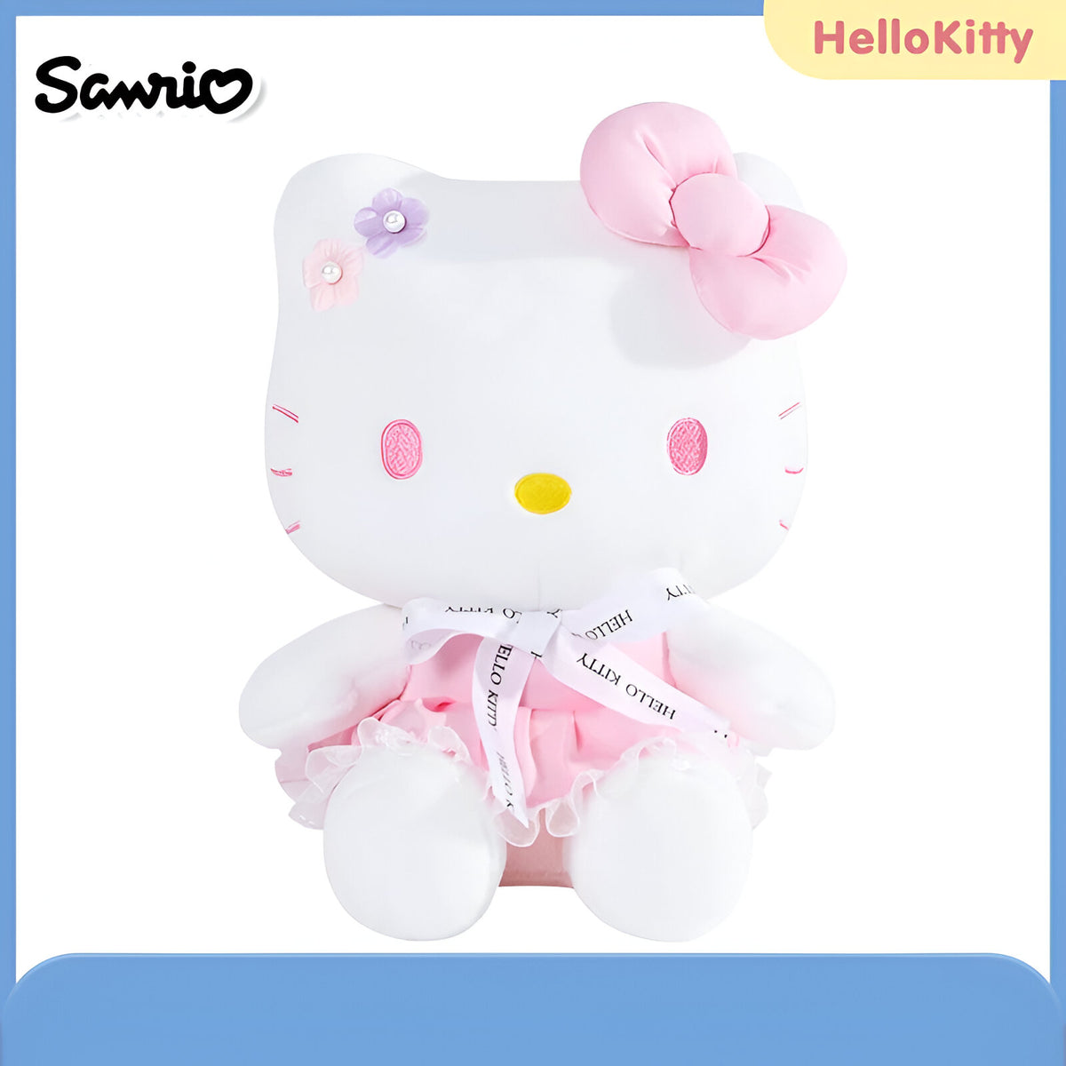 Peluche Hello Kitty -30 cm - Tenue rose pastel image 0