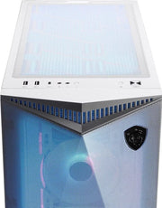 Boîtier PC gaming MSI MPG GUNGNIR 300R AIRFLOW BLANC à maillage blanc et bleu