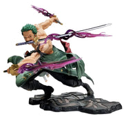 Figurine One Piece Roronoa Zoro 02 aux cheveux verts, lames d’énergie violettes