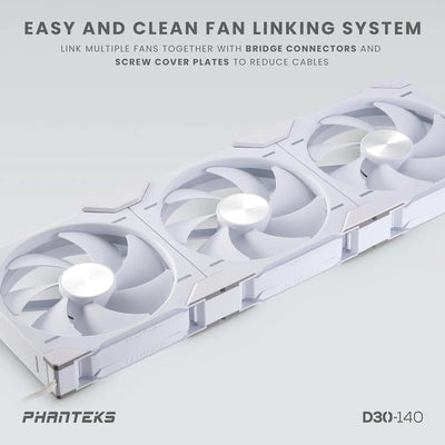 Lot de 3x Phanteks D30-140 blanc triple ventilateur RGB airflow modulaire