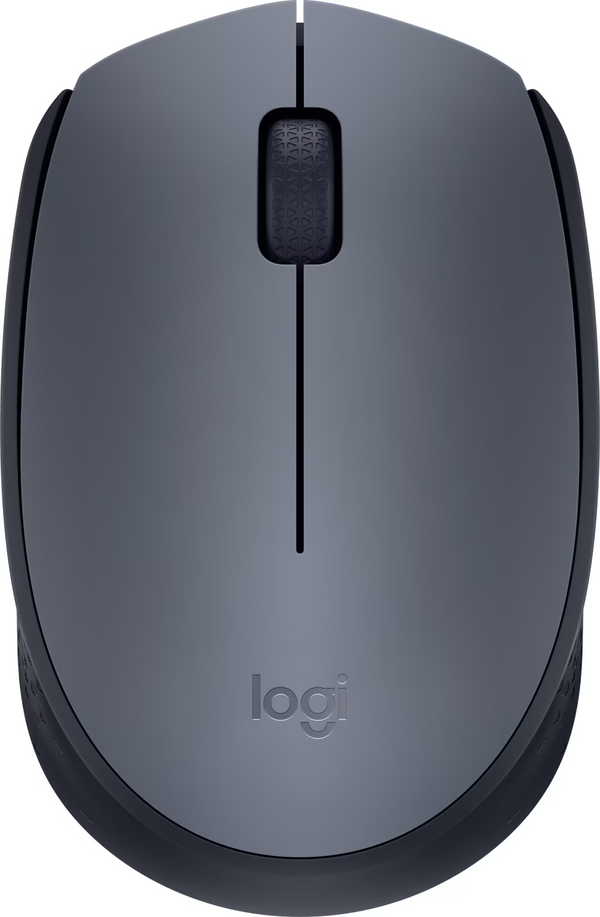 Souris sans fil Logitech M170 grise, vue de dessus