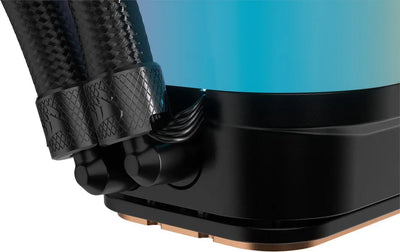 Refroidisseur CPU liquide CORSAIR iCUE Link H100i 240 RGB Noir avec tubes carbone noir et connecteurs diamantés sur radiateur sleek