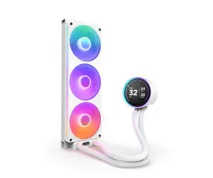 NZXT Kraken Elite RGB 360 Blanc tour refroidissement liquide 3 ventilateurs RGB blancs avec écran digital et tubes flexibles