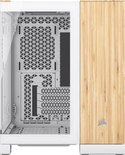 Corsair 2500X Blanc/Bamboo Wood : boîtier blanc bambou panneau transparent mesh