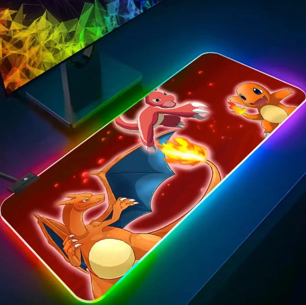Pokémon Tapis de Souris Gaming RGB Pokémon - famille salamèche