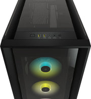Boîtier PC Corsair iCue 5000X RGB NOIR avec panneau latéral transparent et ventilateurs illuminés