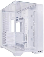Lian Li O11 Vision Compact Blanc avec panneau latéral transparent blanc et mesh perforé
