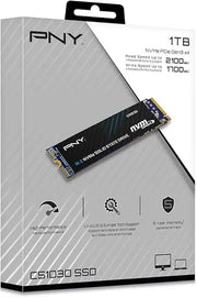 Disque SSD PNY CS1030 1 To NVMe PCIe Gen3 x4 design noir et bleu