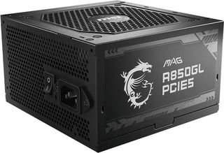 Alimentation MSI MAG A850GL PCIe5 850W noir ATX avec logo dragon blanc