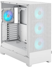 Fractal Design Pop Air blanc TG Clear Tint avec 3 ventilateurs bleus illuminés et panneau mesh