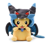 Peluche Pokemon Pikachu Cosplay Dracaufeu Mega X - Coton Doux - 25 cm image 0