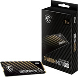 Emballage MSI SPATIUM M470 Pro SSD 1 To PCIe 4.0 NVMe M.2 noir et or rayé