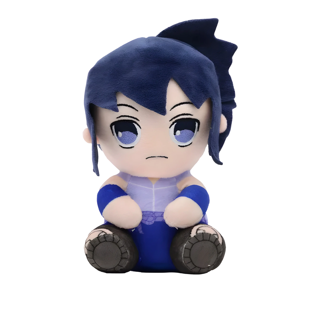 Peluche chibi Hinata Naruto 20 cm aux cheveux bleus et yeux violets déterminés