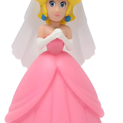 Figurine Super Mario Bros - Princesse Peach Mariée Rose - 15 cm