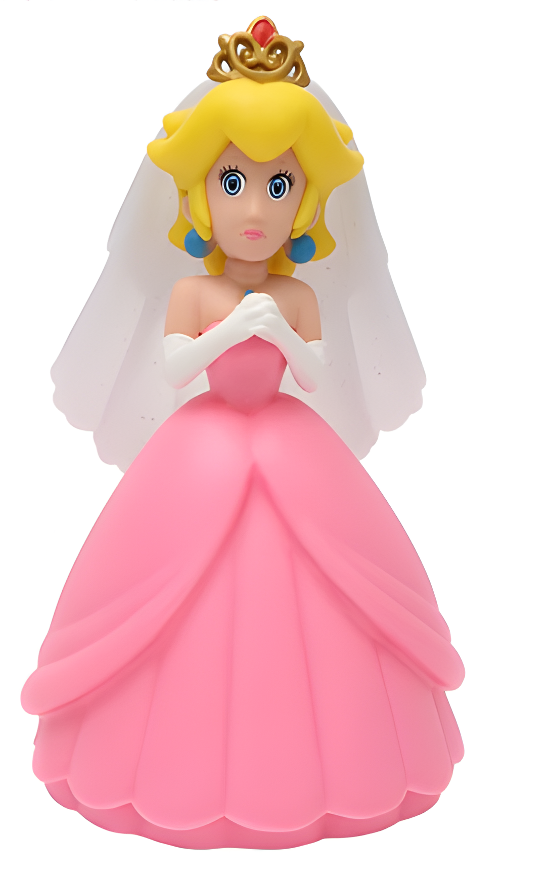 Figurine Super Mario Bros - Princesse Peach Mariée Rose - 15 cm image 0