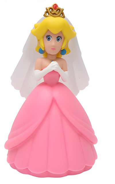 Figurine Super Mario Bros - Princesse Peach Mariée Rose - 15 cm image 0