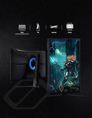 Moniteur gaming Samsung Odyssey G3 24 pouces plat arrière LED bleue scène sci-fi
