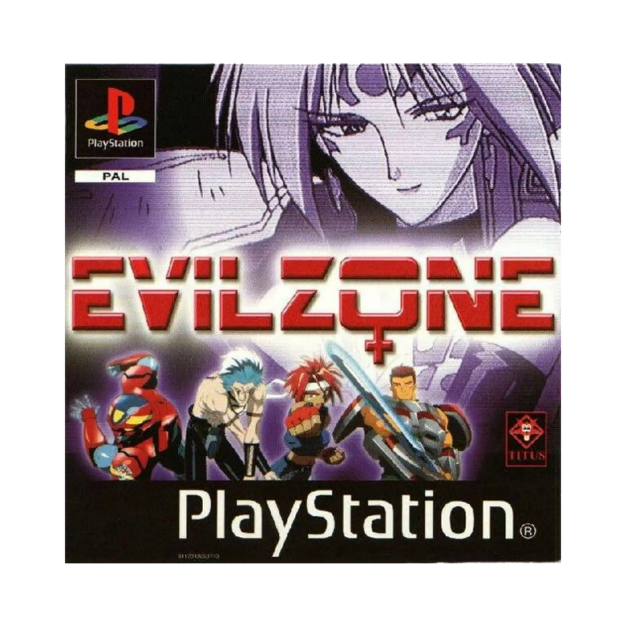 Jaquette de Evil Zone sur PlayStation 1 en version française – jeu vidéo d'occasion Pixel 404 Orléans