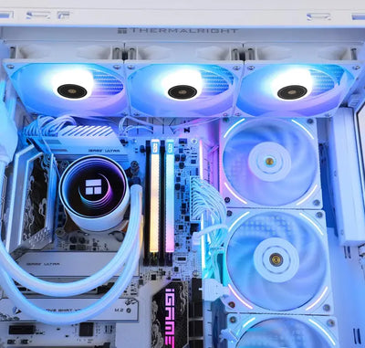 Refroidisseur CPU Thermalright Frozen Notte 360 WHITE ARGB blanc avec éclairage RGB bleu-violet