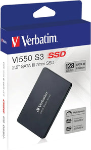 Disque SSD Verbatim Vi550 128Go 2,5 pouces SATA III noir design élégant
