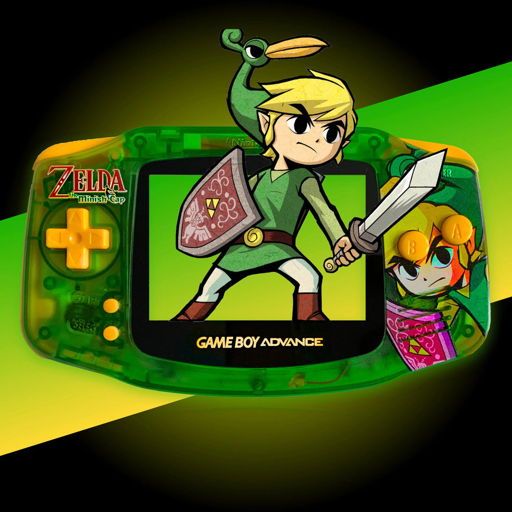 Game Boy Advance édition limitée Zelda LCD vert translucide Minish Cap