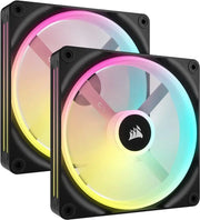 Lot de 2x Corsair RS RGB 14cm noir avec pales translucides et éclairage multicolore vibrant - Ventilateurs Supplémentaires