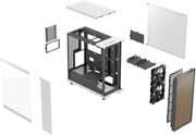 Fractal Design North XL RC Chalk White TG Clear en blanc et noir avec maille et accents argent