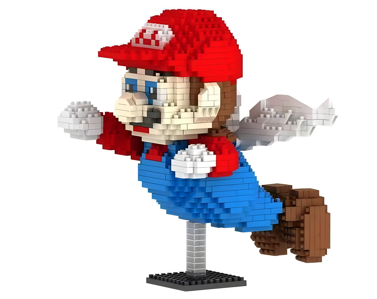 Figure Lego Super Mario Bros Modèle Mario 05 rouge bleu blanc pixelisé