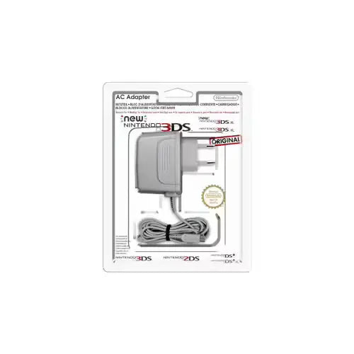 Adaptateur secteur gris plastique pour Nintendo 3DS / 2DS / DSi / DSi XL
