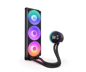 NZXT Kraken Elite RGB 360 Noir, AIO 360 mm noir avec 3 ventilateurs RGB et affichage température numérique