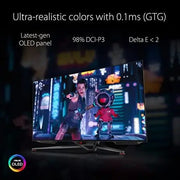 TV OLED Asus ROG Swift 42 pouces 4K HDR 144Hz couleurs ultra-réalistes cadre noir élégant