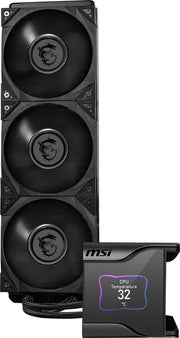 Refroidisseur CPU MSI MEG CORELIQUID S360 Kit triple ventilateurs noirs avec affichage digital température