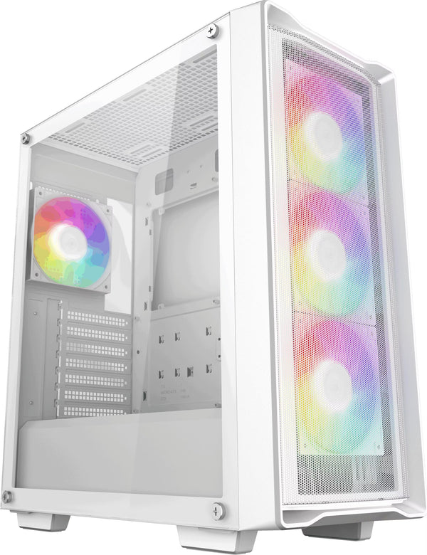 DeepCool CC560 Mesh V2 RGB Blanc vue de trois quarts