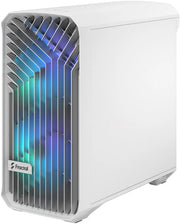 Boîtier Fractal Design Torrent blanc RGB TG Clear Tint avec éclairage bleu et turquoise