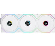 Trio de Lian Li Uni Fan TL Wireless RGB blanc 120mm avec voyants 10%, 50%, 100% allumés RGB - Ventilateurs Supplémentaires