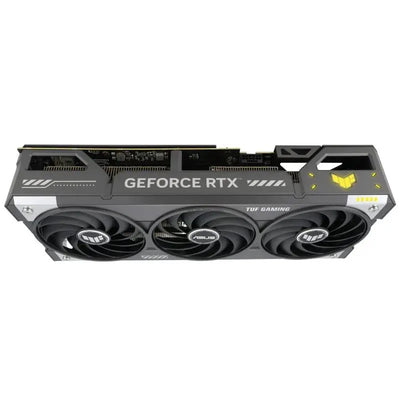 Carte graphique ASUS TUF Gaming GeForce RTX 5070 OC noire et argentée à trois ventilateurs