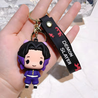Porte-clés Demon Slayer Shinobu Kocho violet et noir en vinyle souple