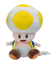 Peluche Toad jaune Super Mario Bros 16 cm avec sangles bleues
