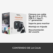 Webcam Logitech StreamCam noire 1080p 60 FPS mat et circulaire