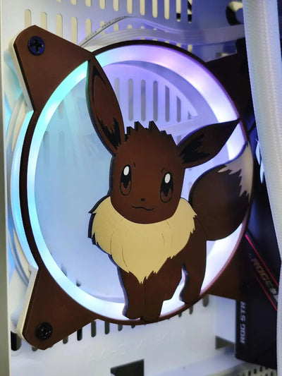 Ventilateur circulaire Evoli Pokémon 120mm/140mm marron et crème avec LED bleue